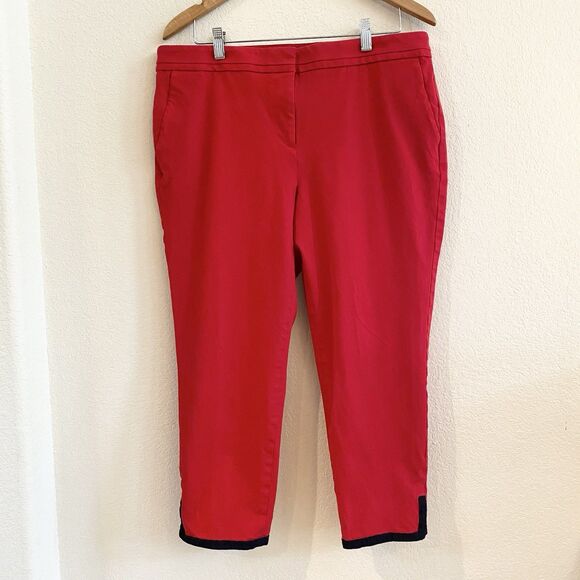 Talbots Women’s Tipped Bi Stretch Ankle Pants 16 Petite Red Casual Stretch - Picture 4 of 15
